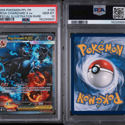 Carte gradée - PSA 10 Méga-Dracaufeu X Ex Pokémon - French - 2025 - Flammes Fantasmagoriques - Unlimited - #125/094