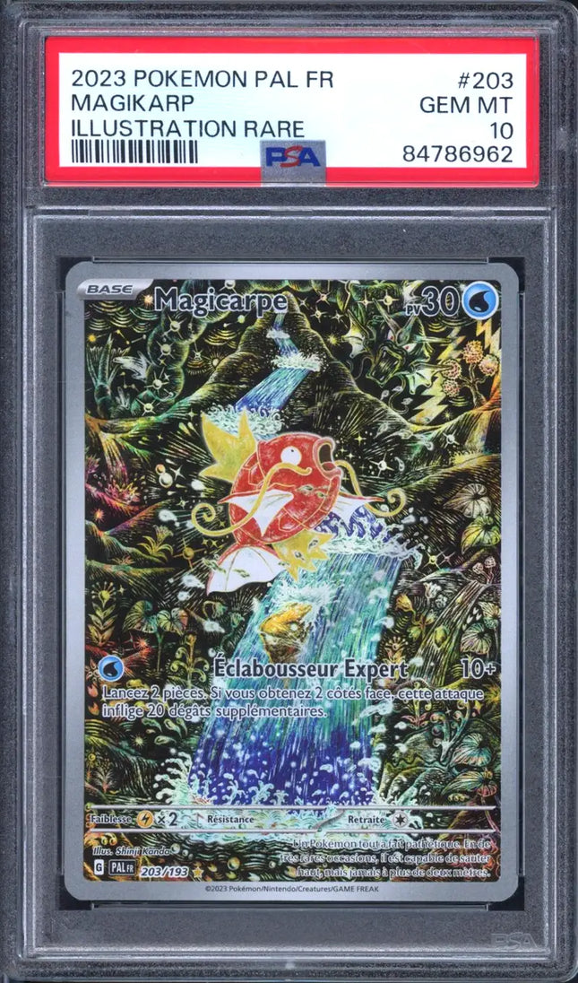 Carte gradée - PSA 10 Magicarpe Pokémon - French - 2023 - Evolutions à Paldea - Unlimited - #203/193