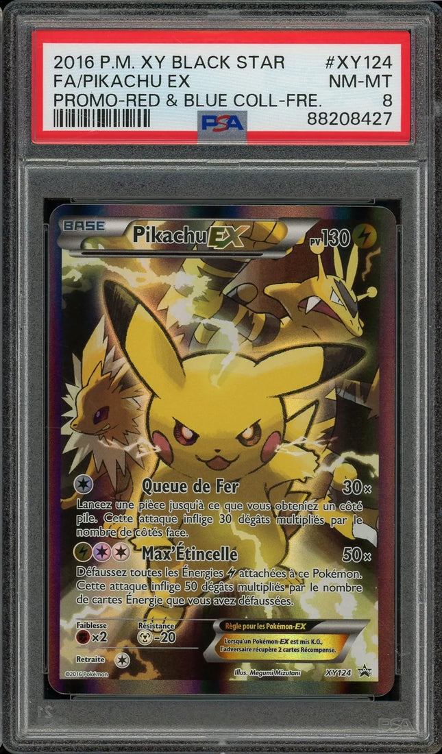Carte gradée - Pikachu Ex XY124 - PSA 8